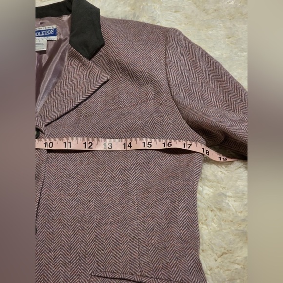 Pendleton Women's Tweed Herringbone Blazer - Purple - Size 4 EUC - Picture 9 of 11